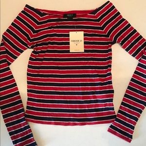 Red white & blue striped tee